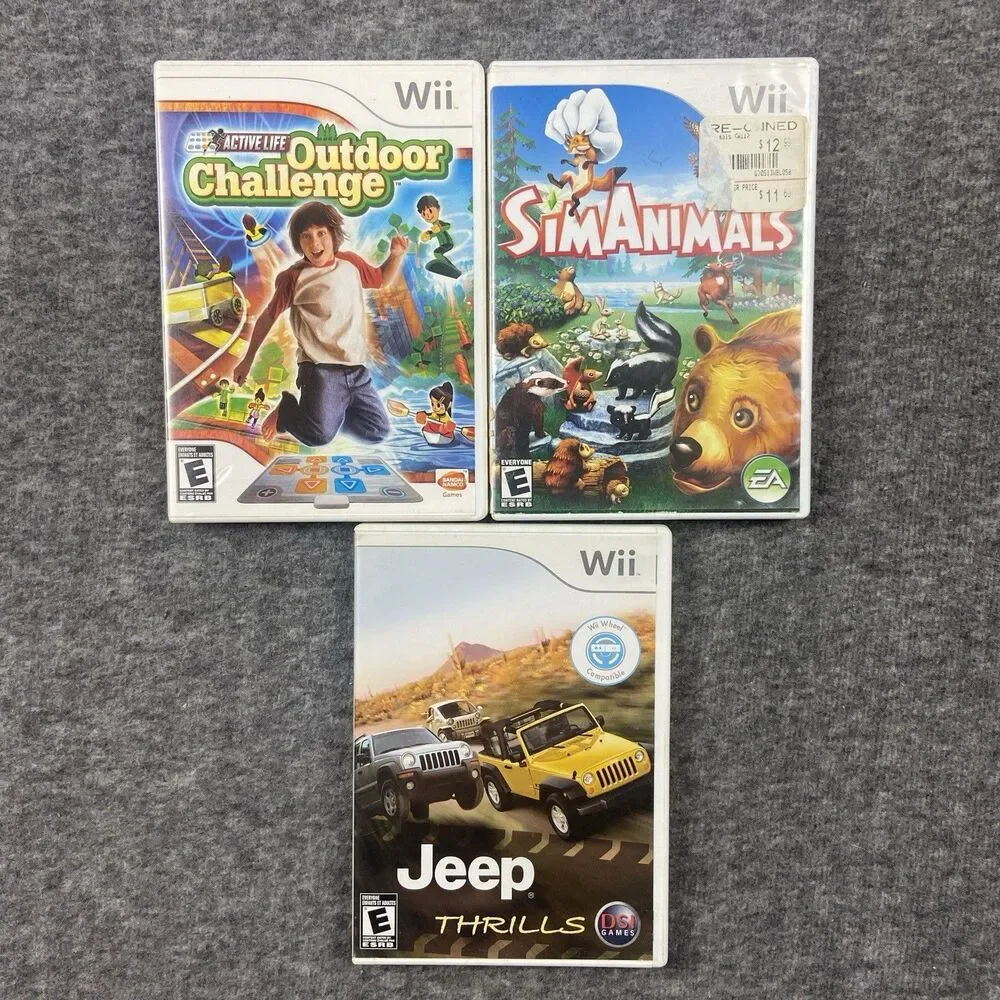 Wii Game Assorted Titles (Lot OF 3) Untested As Is Scratches Sim Animals